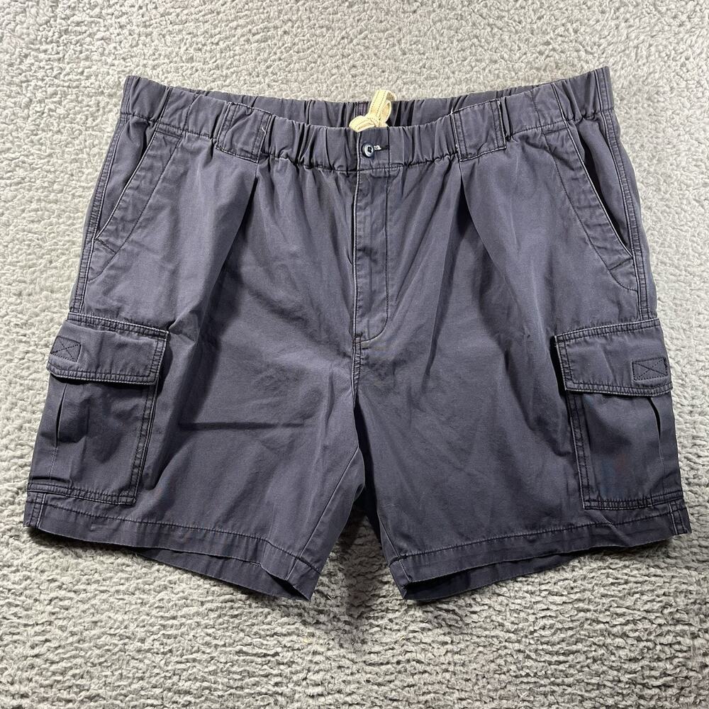Tommy Bahama Mens Cargo Shorts 2XB Blue Gray Elastic Waist 100% Cotton Fits 44x8